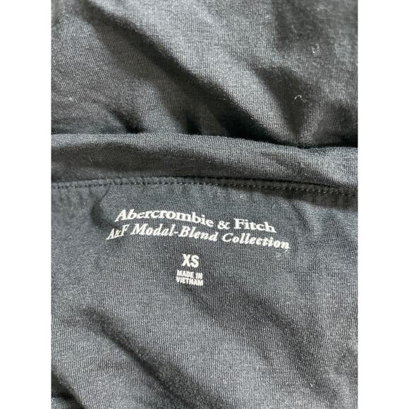 Abercrombie & Fitch Women's Black Cowl Neck Short Sleeve Ruched Crop Top Size XS - Picture 5 of 6